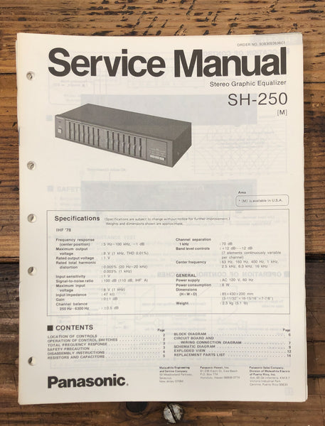 Technics SH-250 Graphic Equalizer  Service Manual *Original*