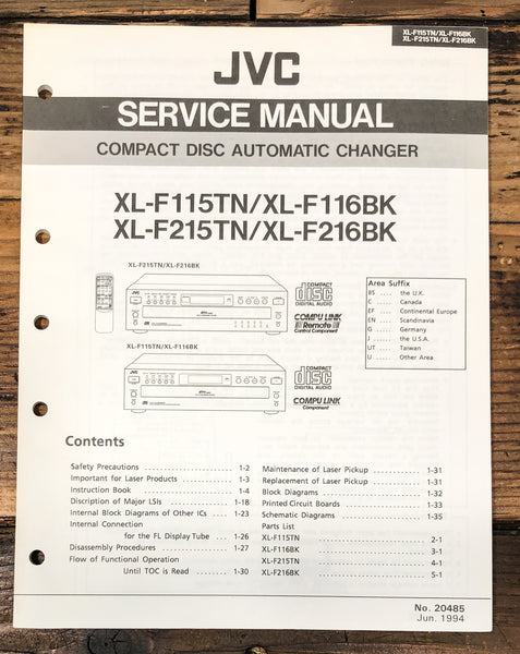 JVC XL-F115 -F116 -F215 -F216 CD Player Service Manual *Original*