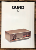 Quad Model 33 Preamp / Preamplifier 3pg Dealer Brochure  *Original*