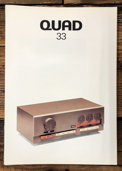 Quad Model 33 Preamp / Preamplifier 3pg Dealer Brochure  *Original*