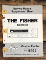 Fisher Custom Electra E492 Console  Service Manual *Original*