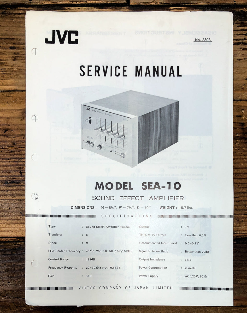 JVC SEA-10 Equalizer Service Manual *Original*