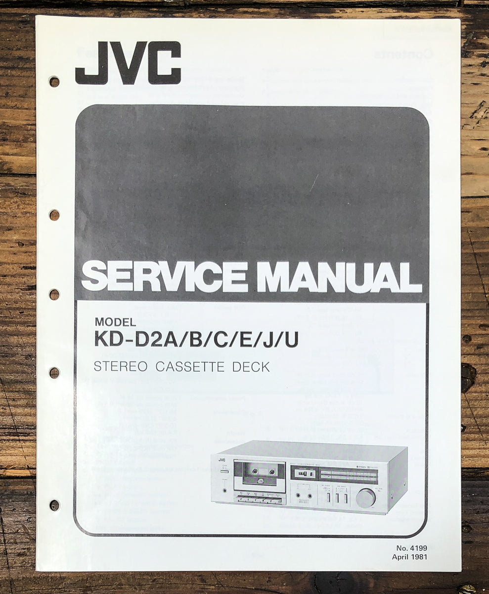 JVC KD-D2  Cassette Service Manual *Original*