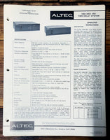 Altec Model 1660 1661 Time Delay  Owners Manual & Schematic *Orig*