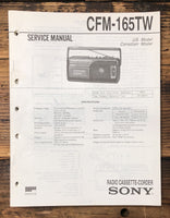 Sony CFM-165TW Radio Cassette  Service Manual *Original*