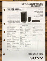 Sony SA-VE312 -VE315 -WMS315 SS-CN315 SS-V315 Speaker Service Manual *Orig*