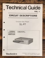 Technics SL-P7 CD Player Circuit Descriptions Service Manual *Original*
