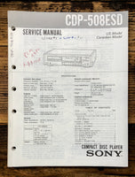 Sony CDP-508ESD CD Player  Service Manual *Original*