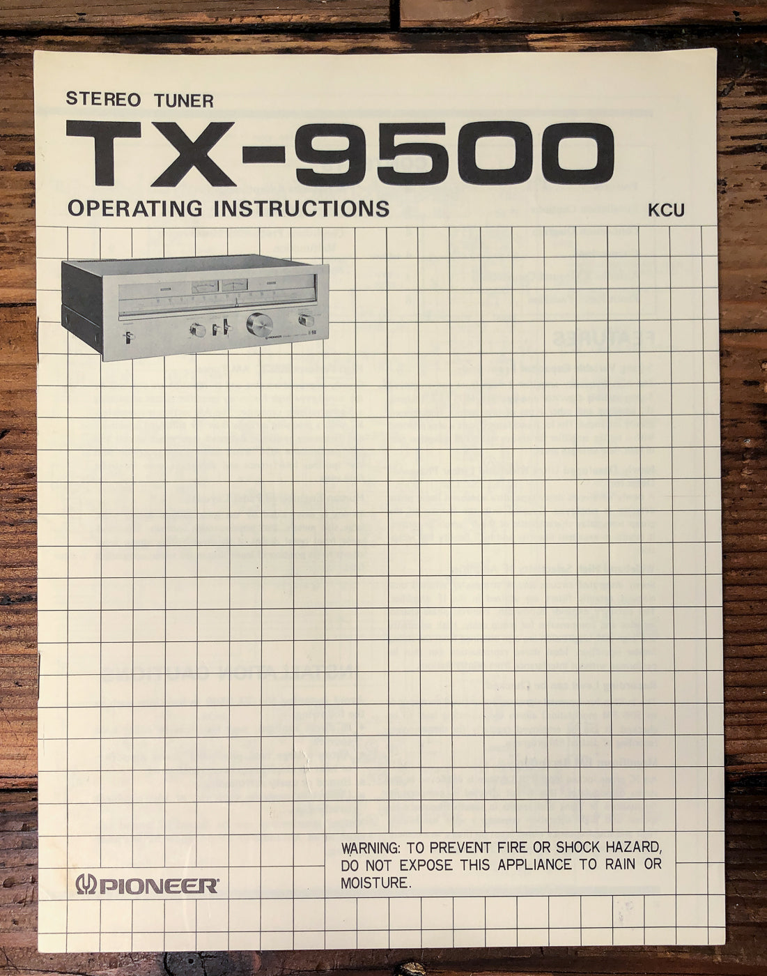 Pioneer TX-9500 Tuner Owners / User Manual *Original*