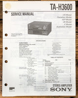 Sony TA-H3600 Stereo  Service Manual *Original*