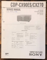 Sony CDP-CX90ES CD Player  Service Manual *Original*