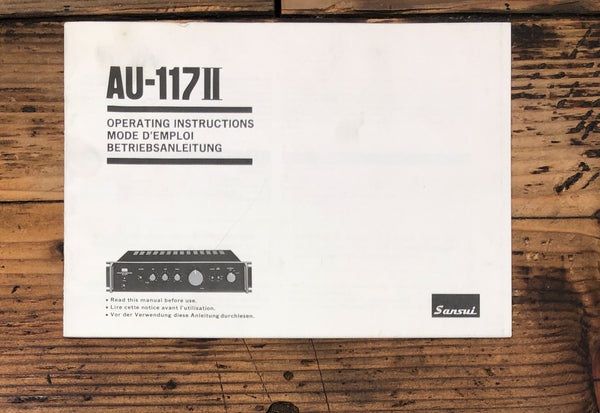 Sansui AU-117 II Preamp / Preamplifier  Owner / User Manual *Original*