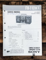 Sony FH-110WX Stereo / Boombox  Service Manual *Original*