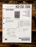 Sony HCD-C50 HCD-C50U Stereo  Service Manual *Original*