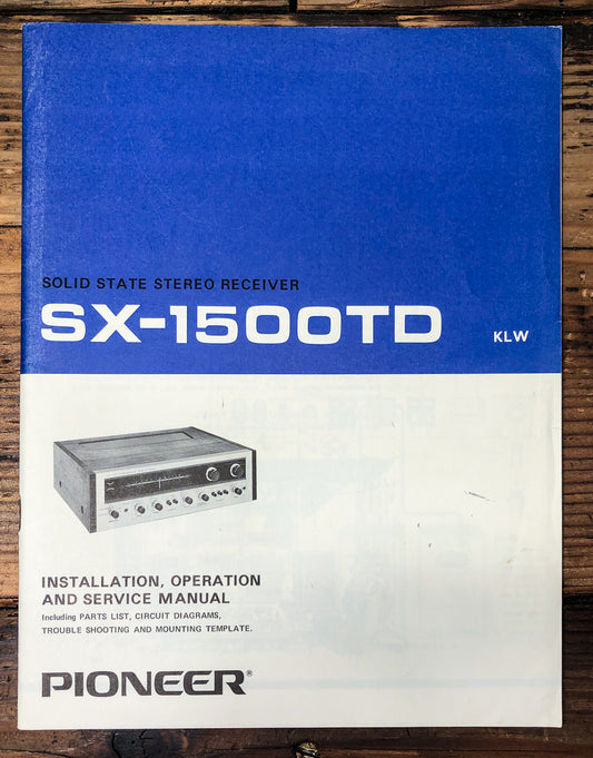 Pioneer SX-1500TD Receiver Owner & Service Manual *Original*