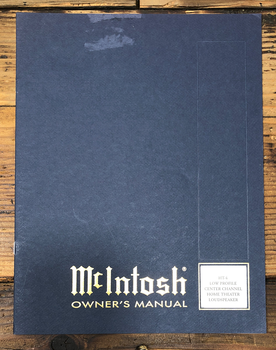 McIntosh HT4 HT-4 Center Channel Speaker Owners / User Manual *Original*