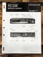 Kenwood KC-206 Preamp / Preamplifier  Service Manual *Original*