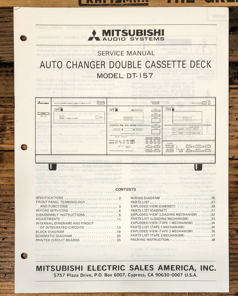 Mitsubishi DT-157 Cassette Service Manual *Original*