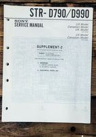 Sony STR-D790 STR-D990 Receiver Supp. 2 Service Manual *Original*