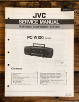 JVC PC-W100 Stereo / Boombox  Service Manual *Original*