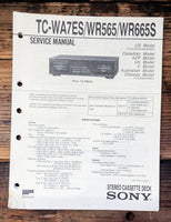 Sony TC-WA7ES -WR565 -WR665S Cassette Service Manual *Original*