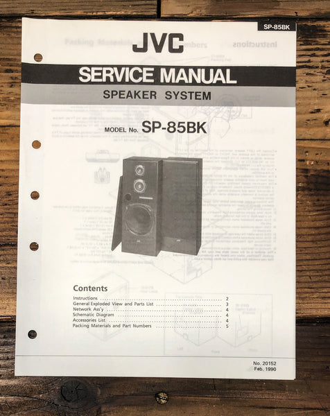 JVC SP-85 BK Speaker Service Manual *Original*