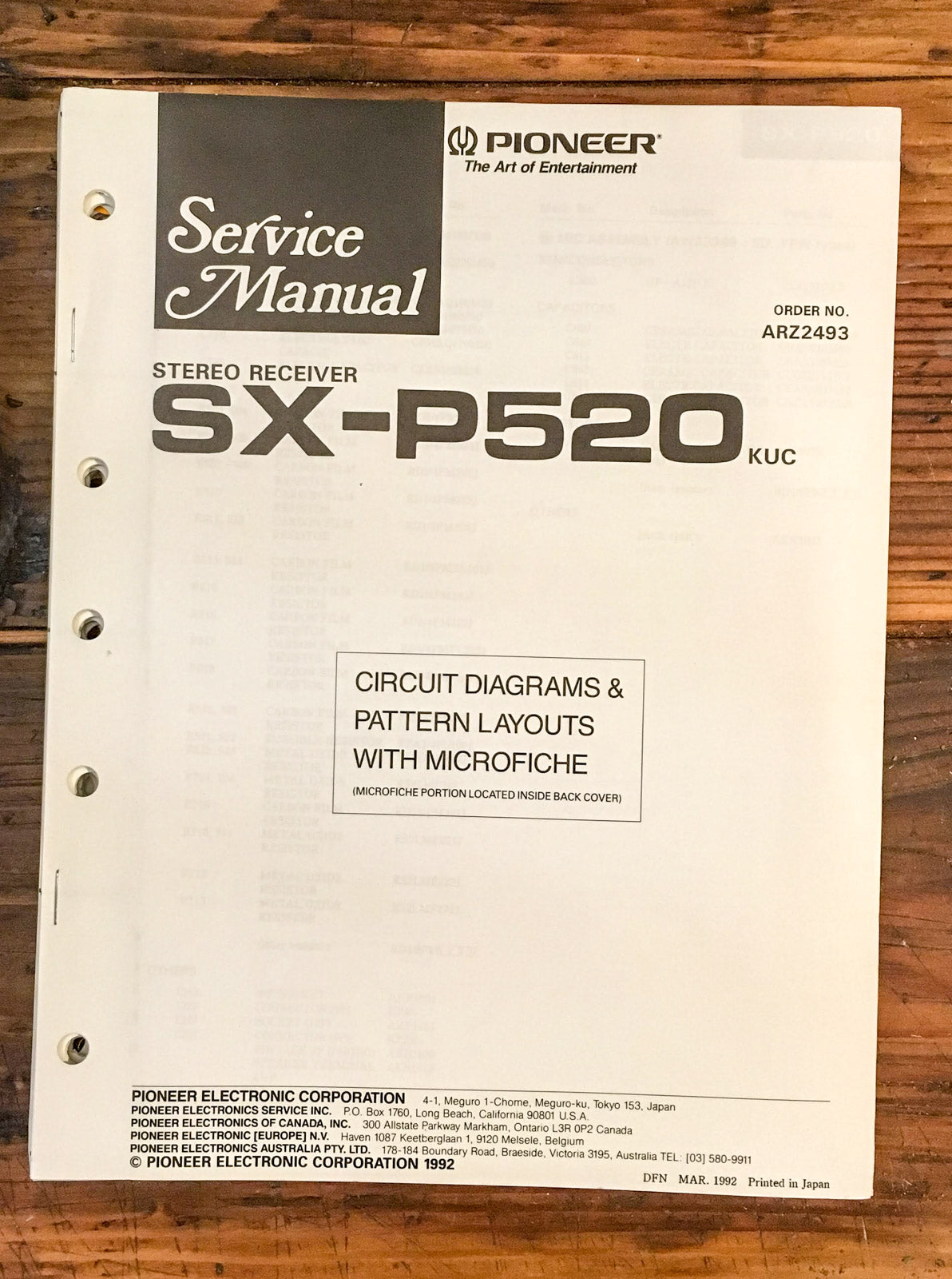 Pioneer SX-P520 Receiver  Service Manual *Original*