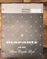 Marantz SD340 Cassette Deck  Service Manual *Original*