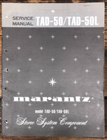 Marantz TAD-50 TAD-50L Stereo Component  Service Manual *Original*