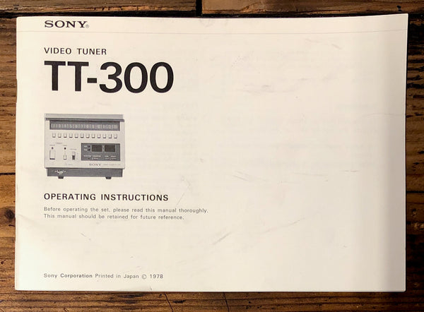 Sony TT-300 Tuner  Owner / User Manual *Original*