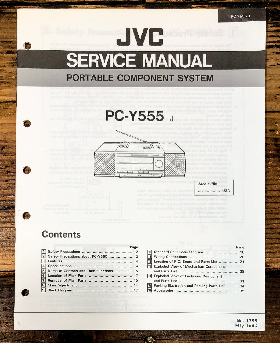 JVC PC-Y555 Radio Cassette Service Manual *Original*
