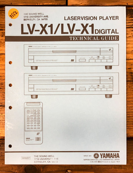 Yamaha LV-X1  Laservision Player Technical Guide Service Manual *Original*