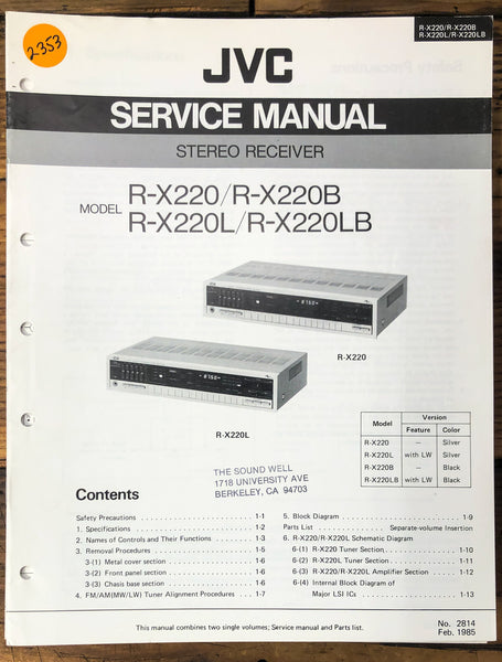 JVC R-X220 R-X220 L B LB Receiver  Service Manual *Original*