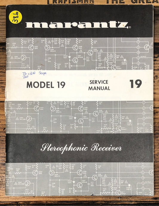 Marantz Model 19 Receiver  Service Manual *Original* #1