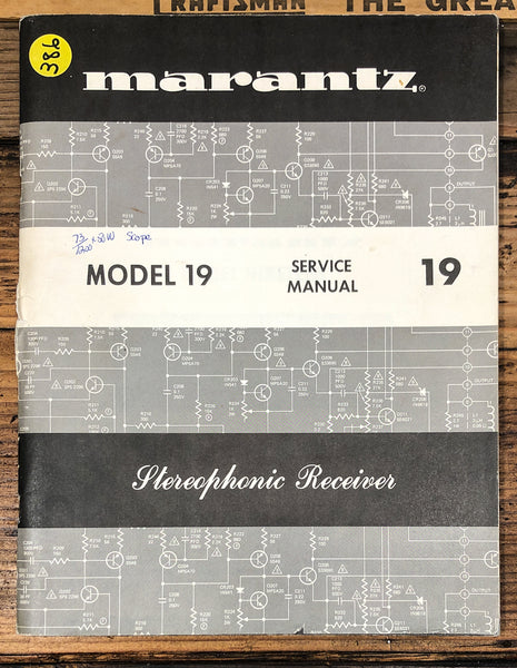 Marantz Model 19 Receiver  Service Manual *Original* #1