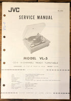 JVC VL-5 Record Player / Turntable Service Manual *Original*