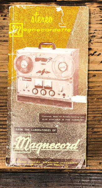Magnecord Magnecordette  Tape Recorder Schematic & Owners / User Manual *Orig*