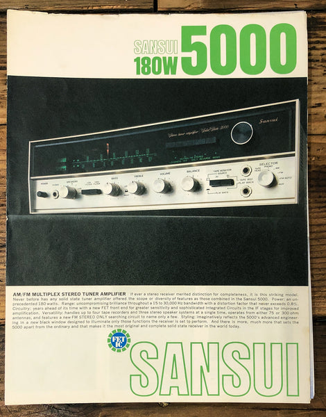 Sansui Model 5000 Receiver 3 pg Dealer Brochure  *Original*