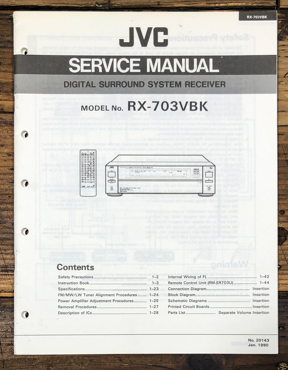 JVC RX-703V RX-703 V Receiver Service Manual *Original*