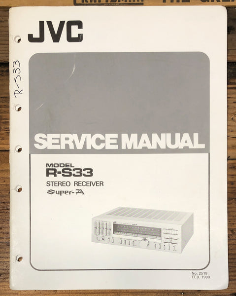 JVC R-S33 Receiver Service Manual *Original*