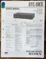 Sony DTC-59ES DAT Player  Service Manual *Original*