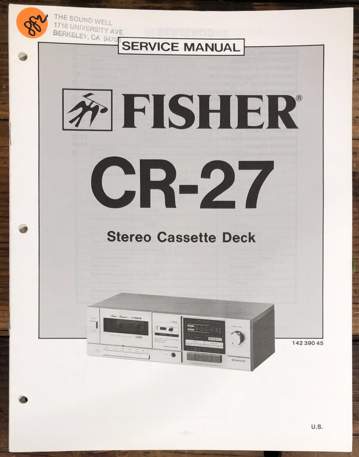 Fisher CR-27 Cassette  Service Manual *Original*
