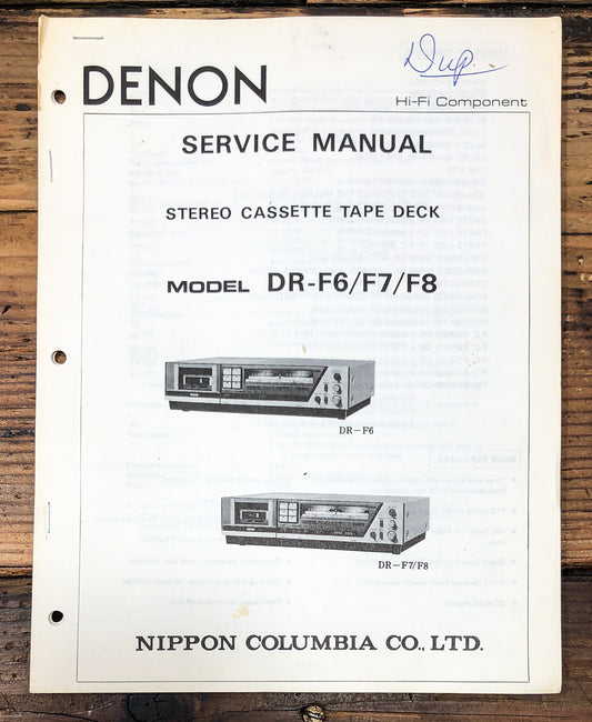 Denon DR-F6 DR-F7 DR-F8 Cassette Service Manual *Original*