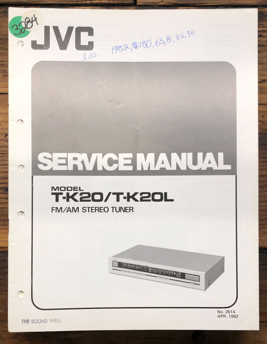 JVC T-K20 T-K20L Tuner  Service Manual *Original*