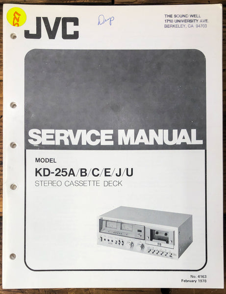 JVC KD-25 A B C  Cassette  Service Manual *Original*