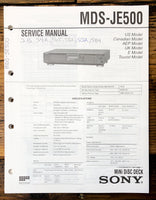 Sony MDS-JE500 MD Deck  Service Manual *Original*