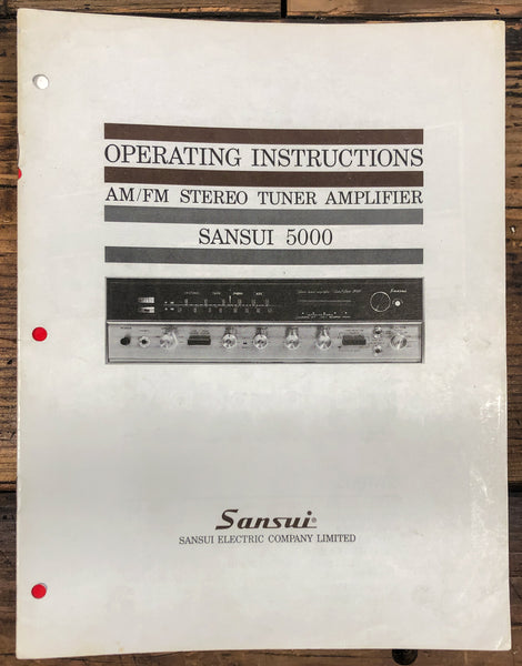 Sansui Model 5000 Receiver  Owner / User Manual *Original*