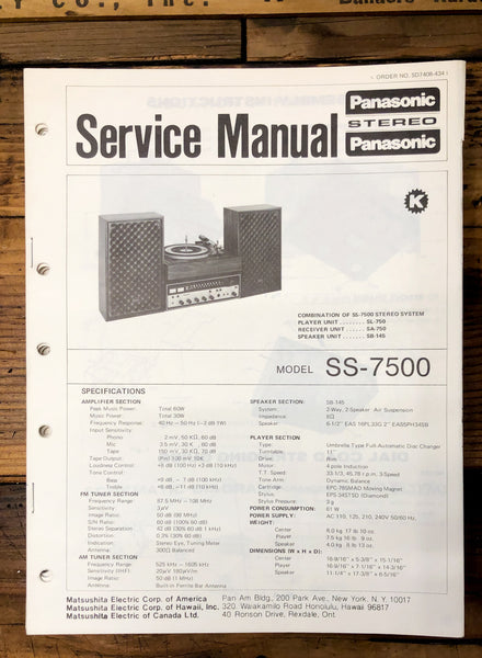 Panasonic SS-7500 Stereo  Service Manual *Original*