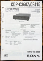 Sony CDP-C360Z CDP-CE415 CD Player  Service Manual *Original*