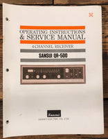 Sansui QR-500 Receiver Owner &  Service Manual *Original*